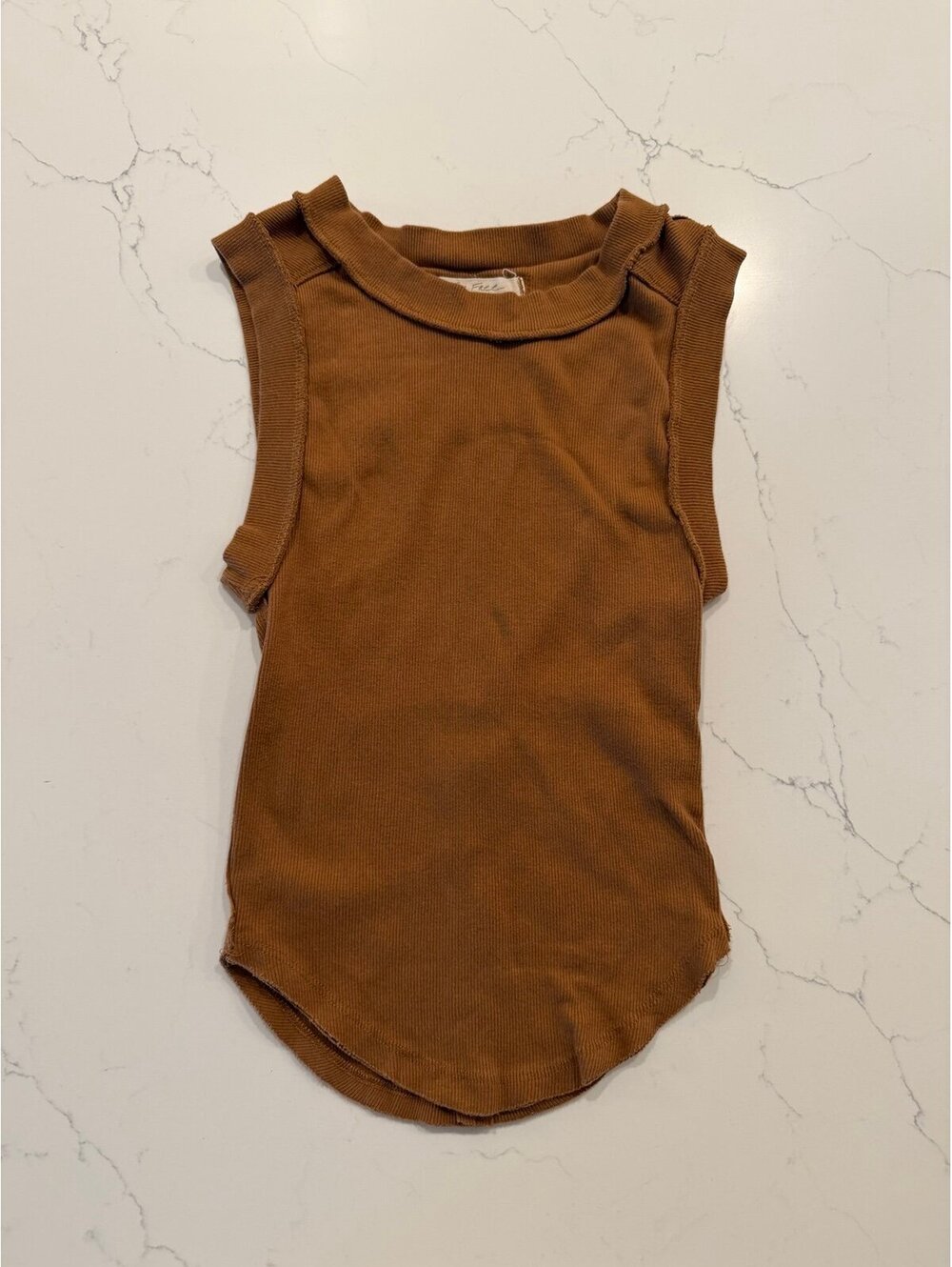 Free People We The Free Kate Ribbed Tank Top Brown Size Extra Small XS